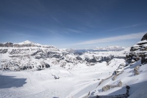 Panoramic view of the mountains from Porta Vescovo Dolomiti Resort,Arabba