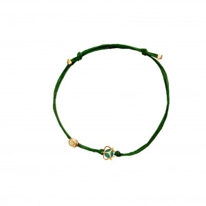 BOLTENSTERN_EMBRACE_star_wristband cotton_18ctYellowgold_Emerald_€350